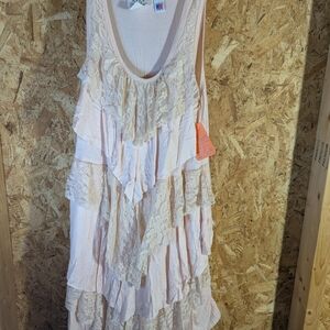 Pink Layered Kids Casual Dress